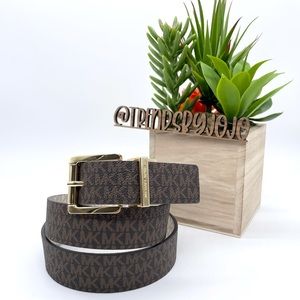 Michael Kors MK Signature Reversible Leather Belt